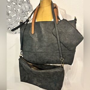 Elegant 3 In 1 Vegan Tote Bag Set